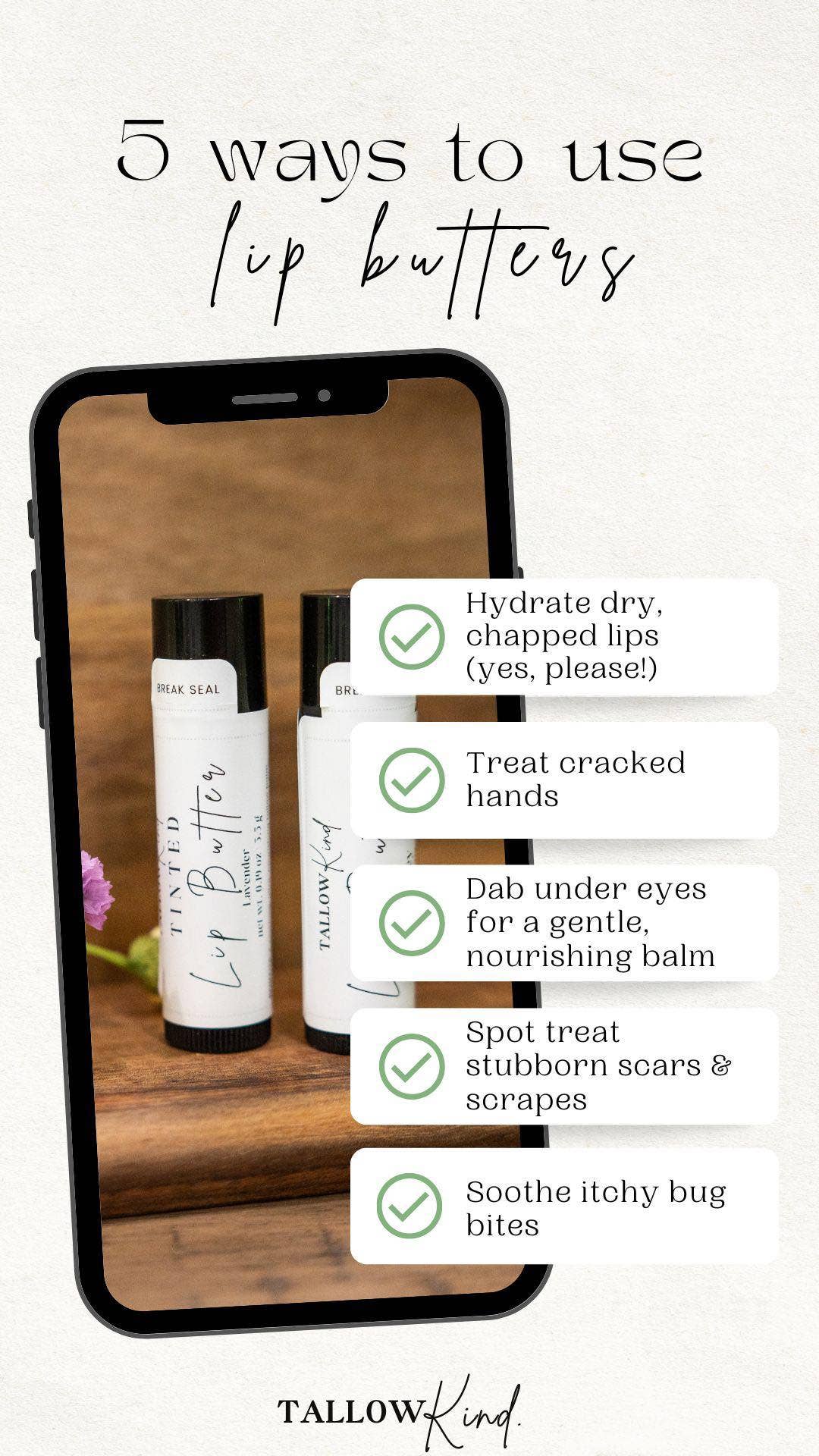 TallowKind. - Wholesale Lip Balm - Honey Lip Butter | Tallow Lip Balm | Lip Balm | Chapstick 2