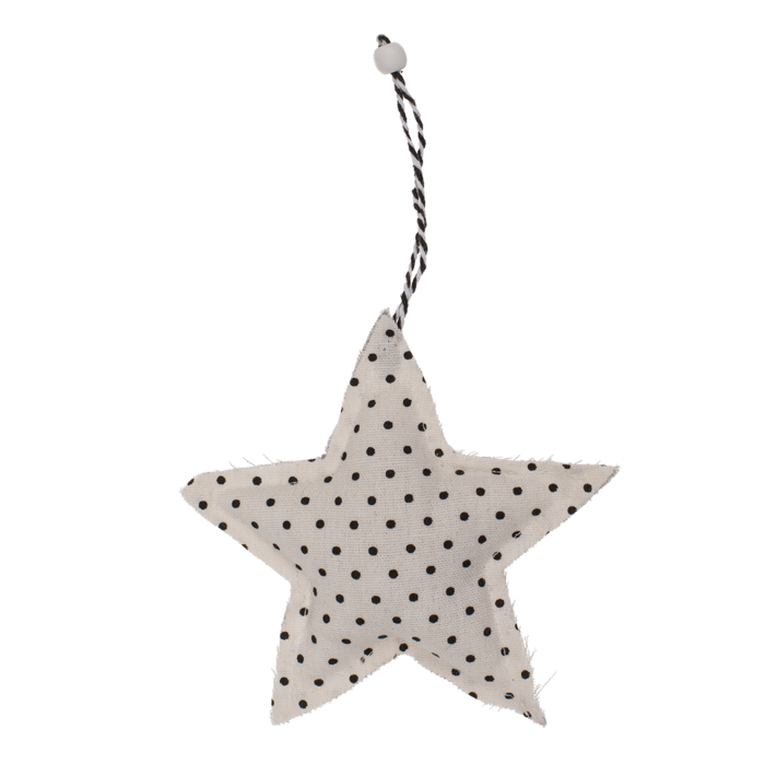 Out of the blue KG - Venta al por mayor Conjuntos de adornos - Estrella y corazón de tela color crema para colgar, con puntos y rayas, aprox. 13 x 12 cm, 4 diseños surtidos1