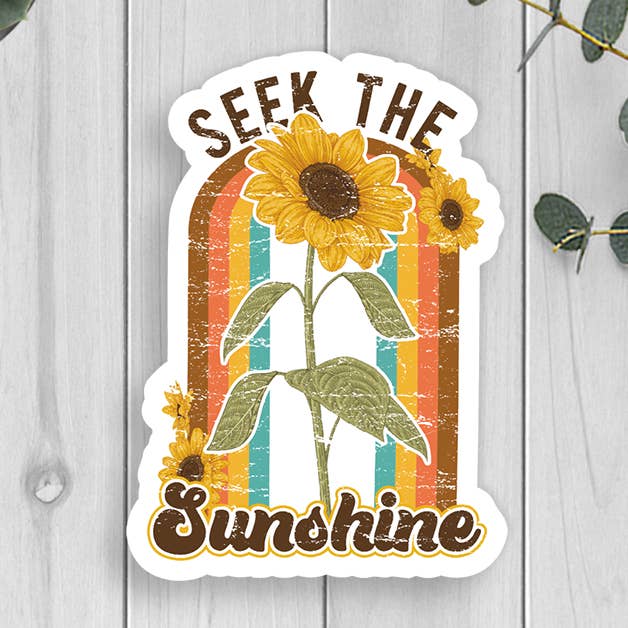 Seek The Sunshine Vinyl Sticker for wholesale by Expression Design Co