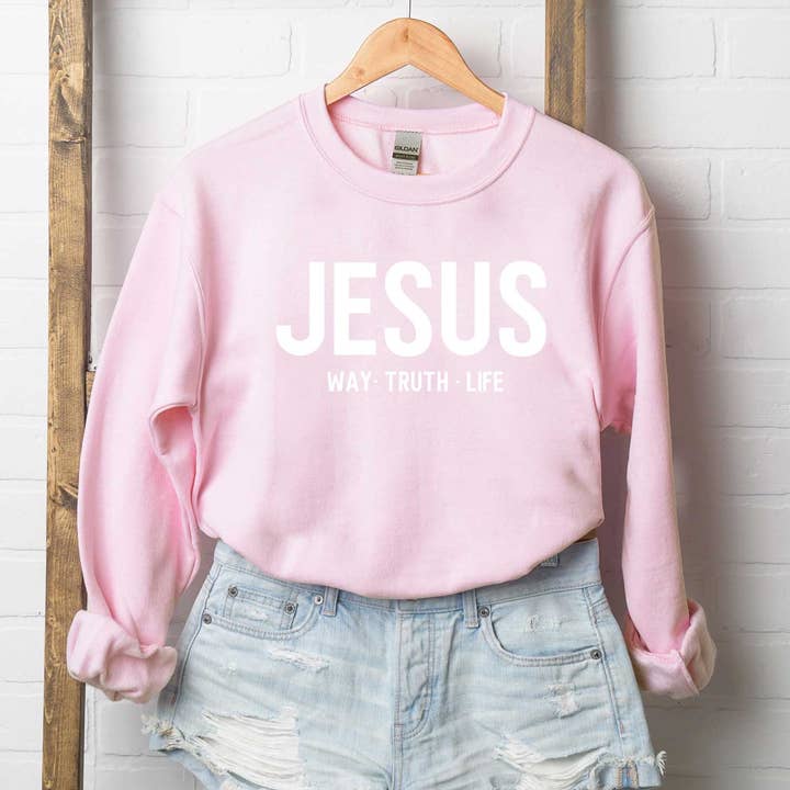 Jesus Way Truth Life | Sweatshirt | Faith | Religious for wholesale by Uplifting Threads Co Wholesale