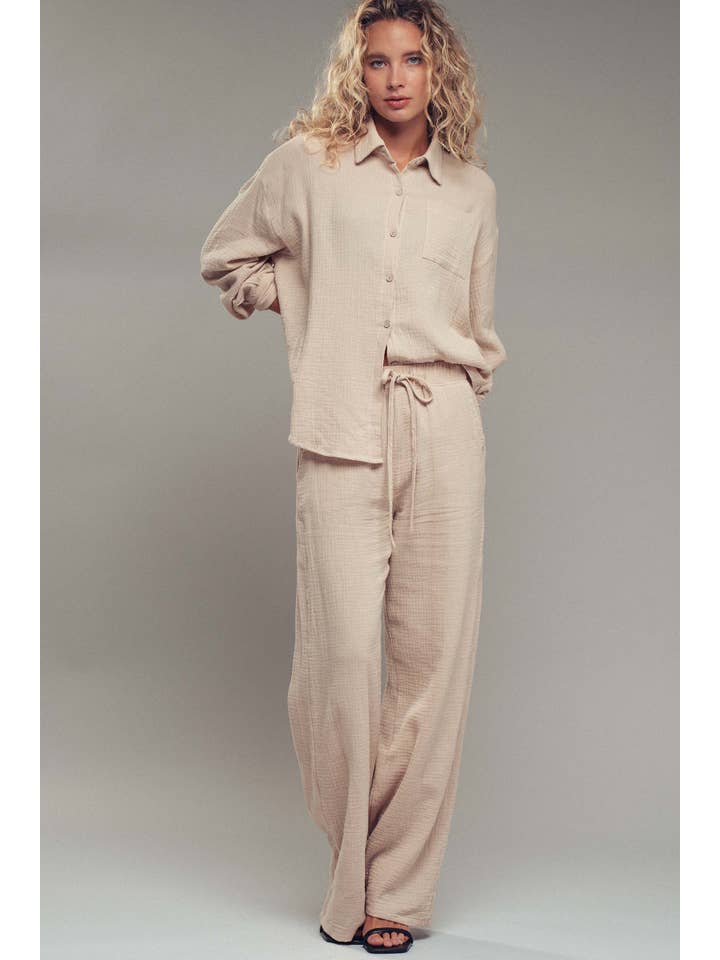 Urban Daizy - Wholesale Lounge Set - Women's - Textured Cotton Gauze Lounge Set7