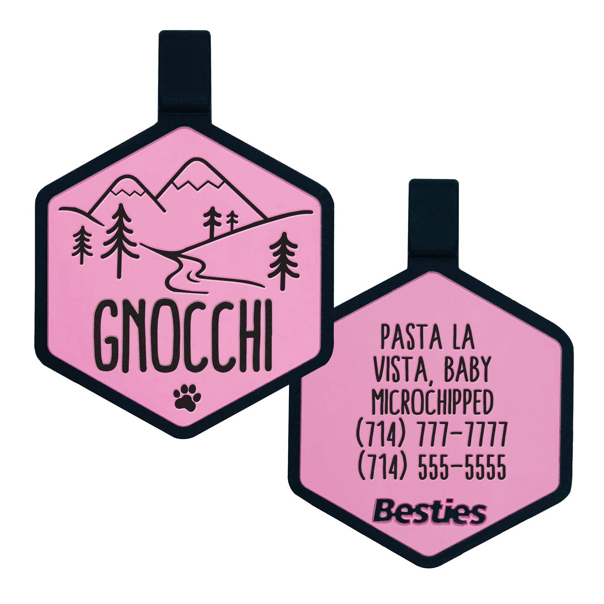 Besties Pets - Vendita all'ingrosso Etichetta per collare - Cani - Targhetta per cane in silicone con tema avventura in montagna10