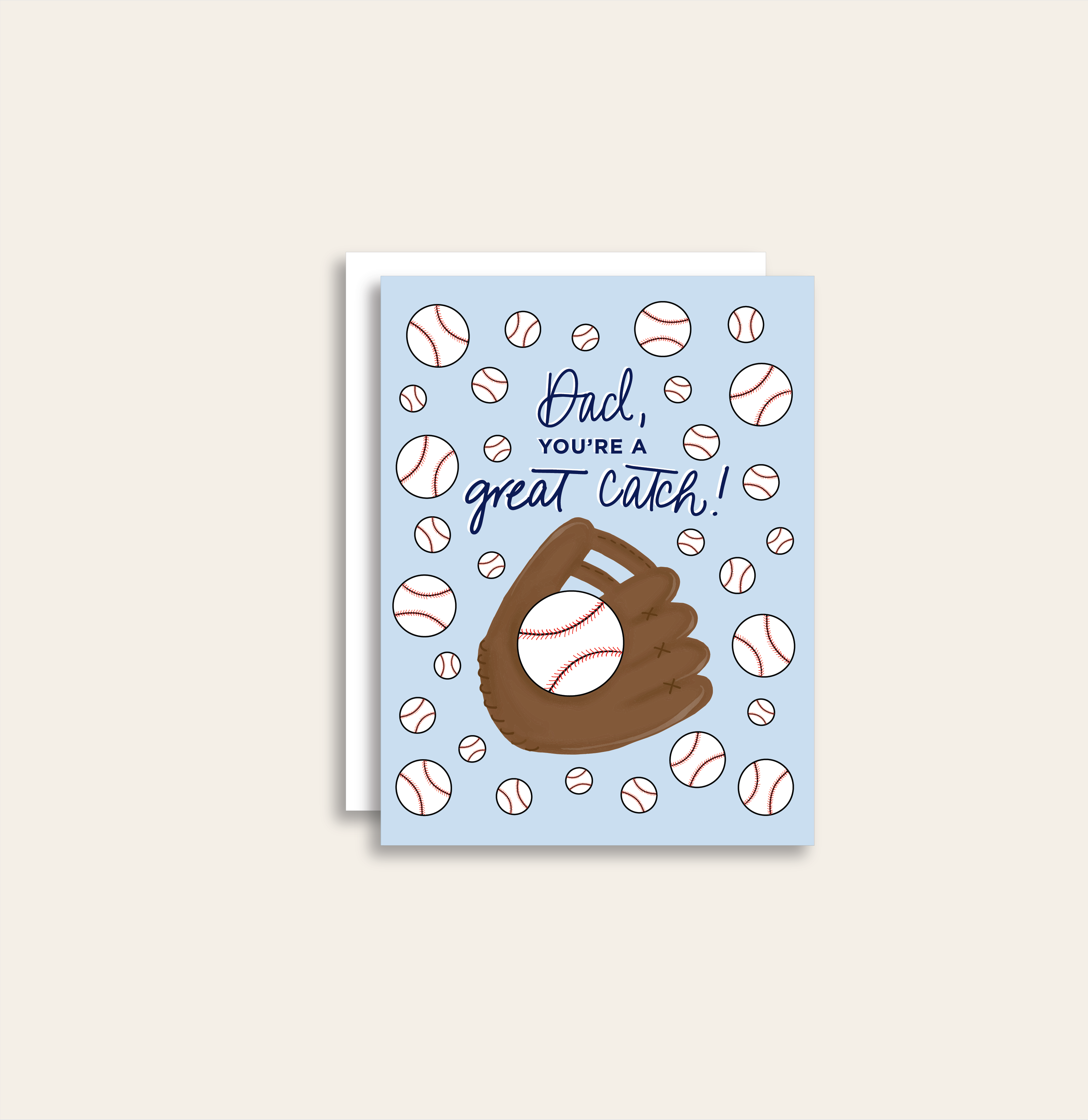 Birdie Mae Designs - Wholesale Father's Day Card - Dad, You're A Great Catch Baseball Greeting Card2