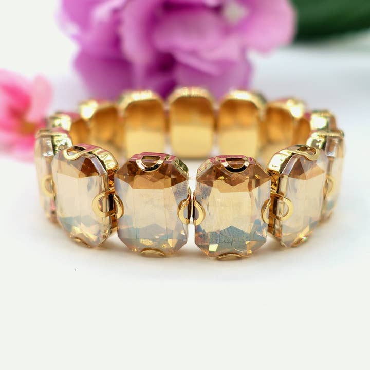 Daemon srls - Wholesale Bangle Bracelet - MARGOT - Bracciale Elasticizzato con pietre sfaccettate - LUCE COLLECTION2