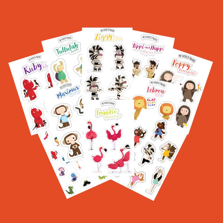 Sets d'autocollants (paquet de 10) pour la vente par Mr. Hoot's Fables