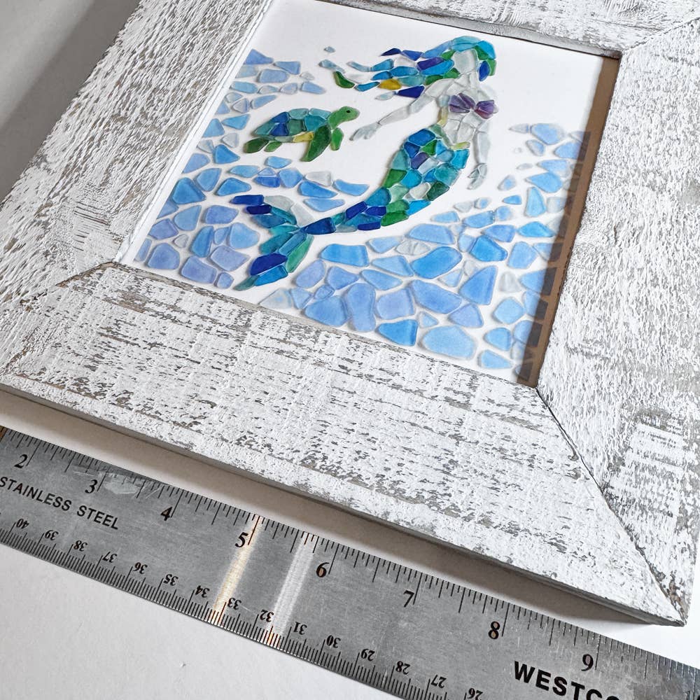 LISART LLC - Wholesale Art Print - Sea glass MERMAID & turtle Framed Print 2