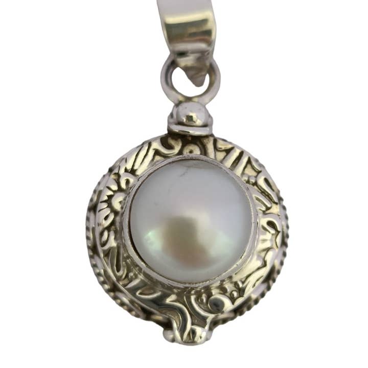 Poison Pendant Pearl Sterling Silver Handmade Pendant for wholesale by SILVER CAVE