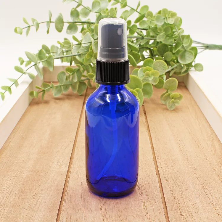 Matrix Aromatherapy - Wholesale Spray Bottle - 2oz Empty Blue Glass Spray Bottle2