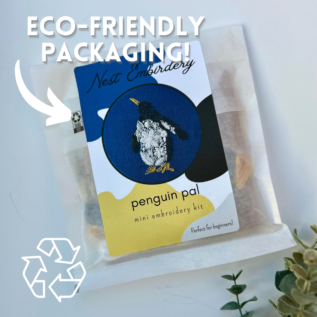 Nest Embirdery - Wholesale Embroidery/Cross Stitch Supplies - Penguin Pal Mini Kit1