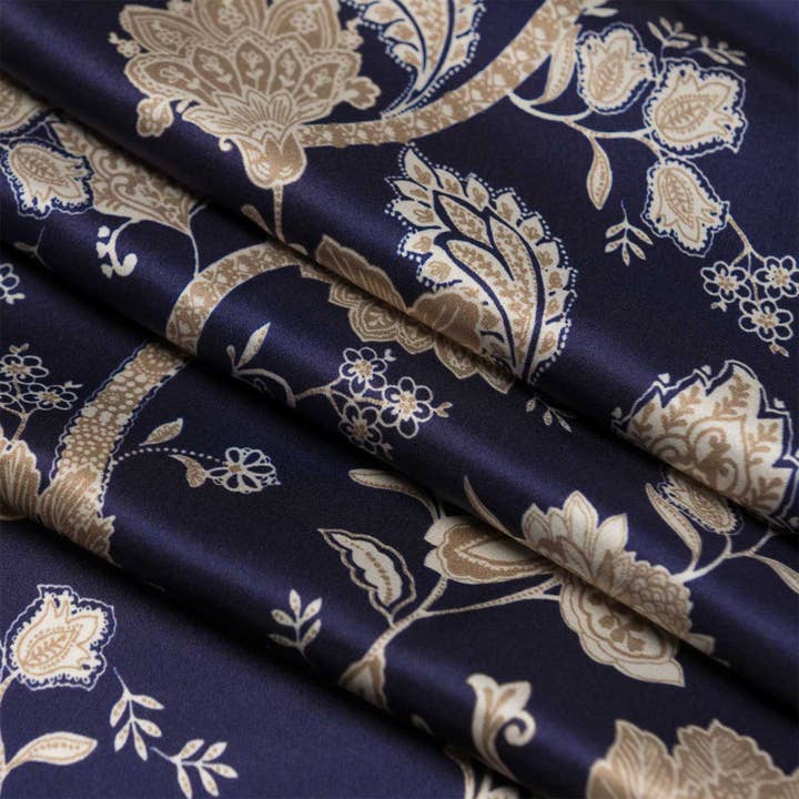 Elizabetta Made in Italy USA - Wholesale Scarf - Women's - Esmeralda - Silk Scarf/Shawl - Midnight Blue & Gold