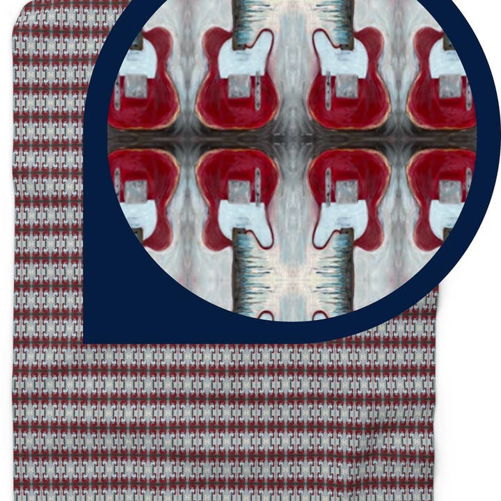 Sherpa Throw / Blanket: Red Telecaster Guitars (OMB/P1) for wholesale by PALMER K Designs
