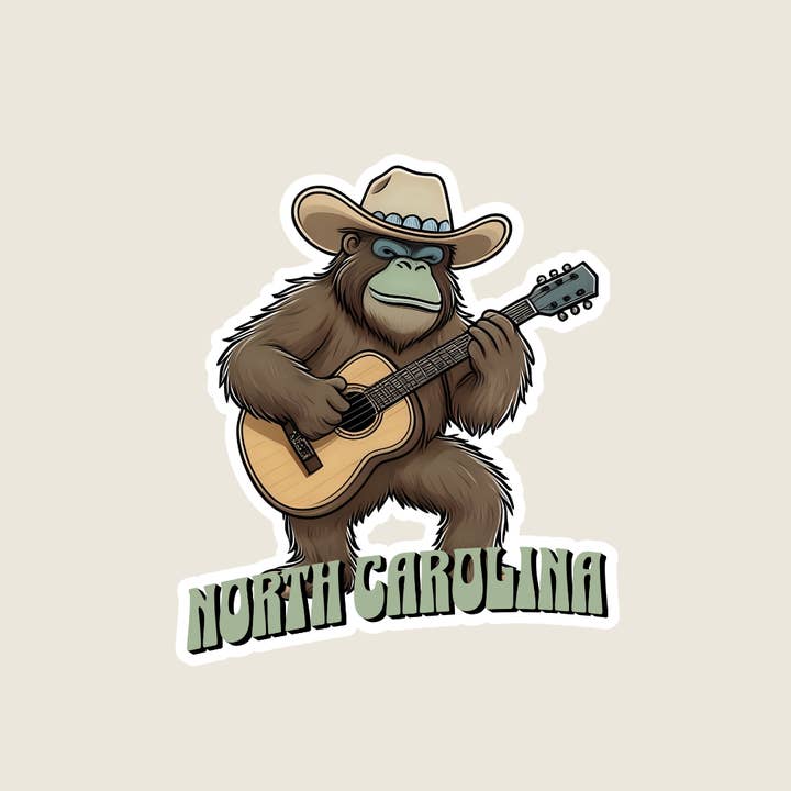 Pegatina de recuerdo personalizada de guitarra Sasquatch (M1035) para venta al por mayor de Shoreline Summit