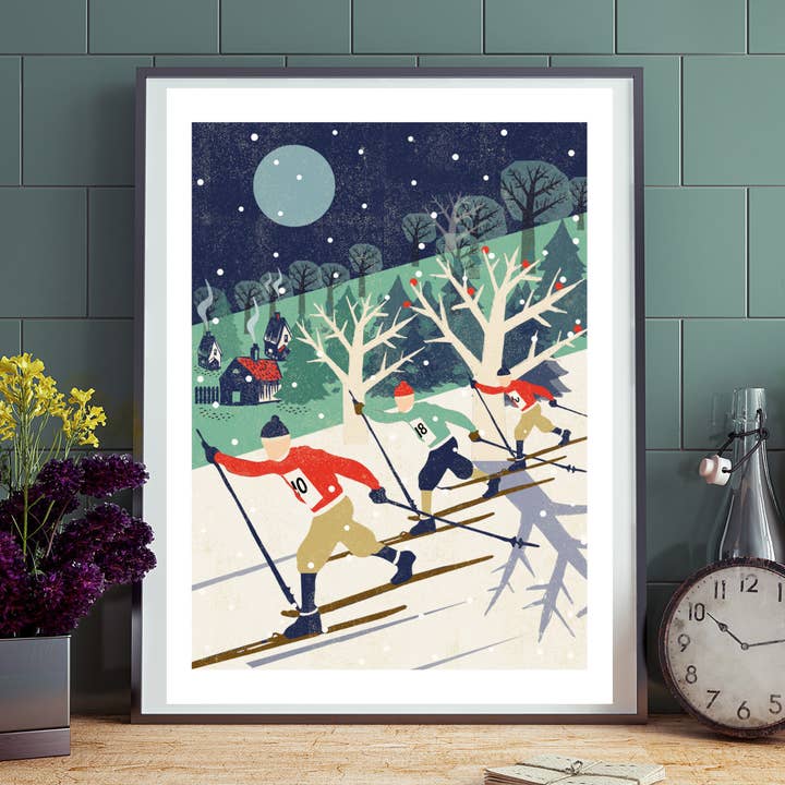 Skiers Winter Print for wholesale by Rocket 68