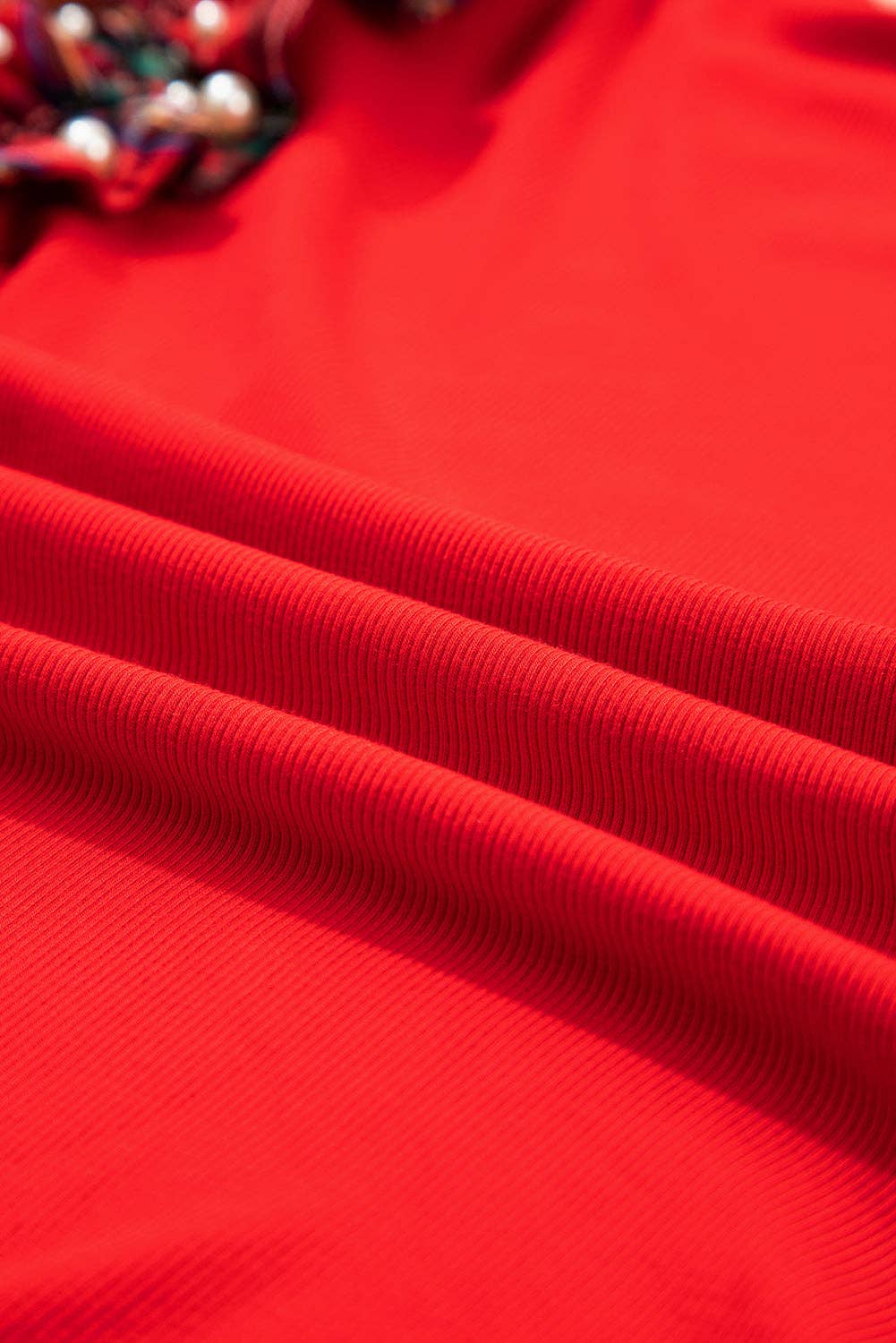 FASHION BLVD - Wholesale Blouse - Women's - FB Plaid Patchwork Pearl Beaded Ruffle Sleeve T-Shirt8