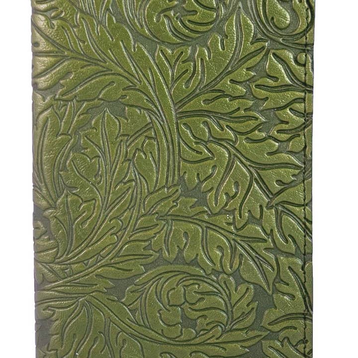 Oberon Design - Wholesale Phone Wallet - Unisex - Large Leather Smartphone Wallet - Acanthus Leaf1
