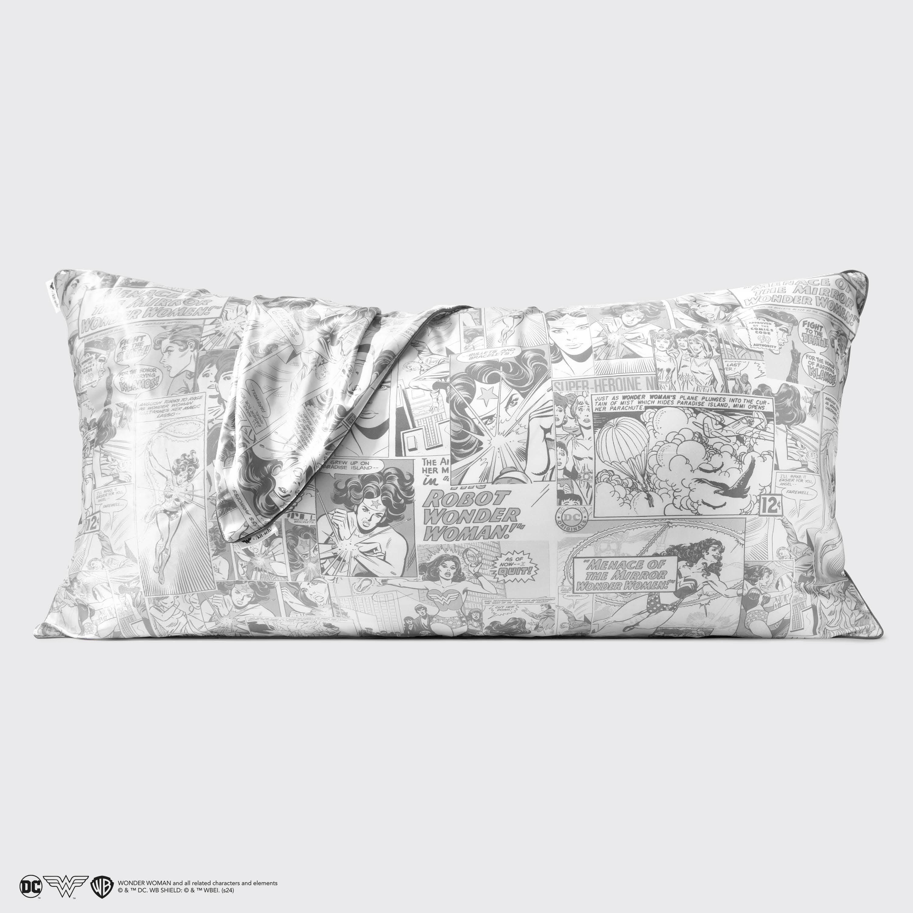 Wholesale Wonder Woman x kitsch King Satin Pillowcase Comic Print for
