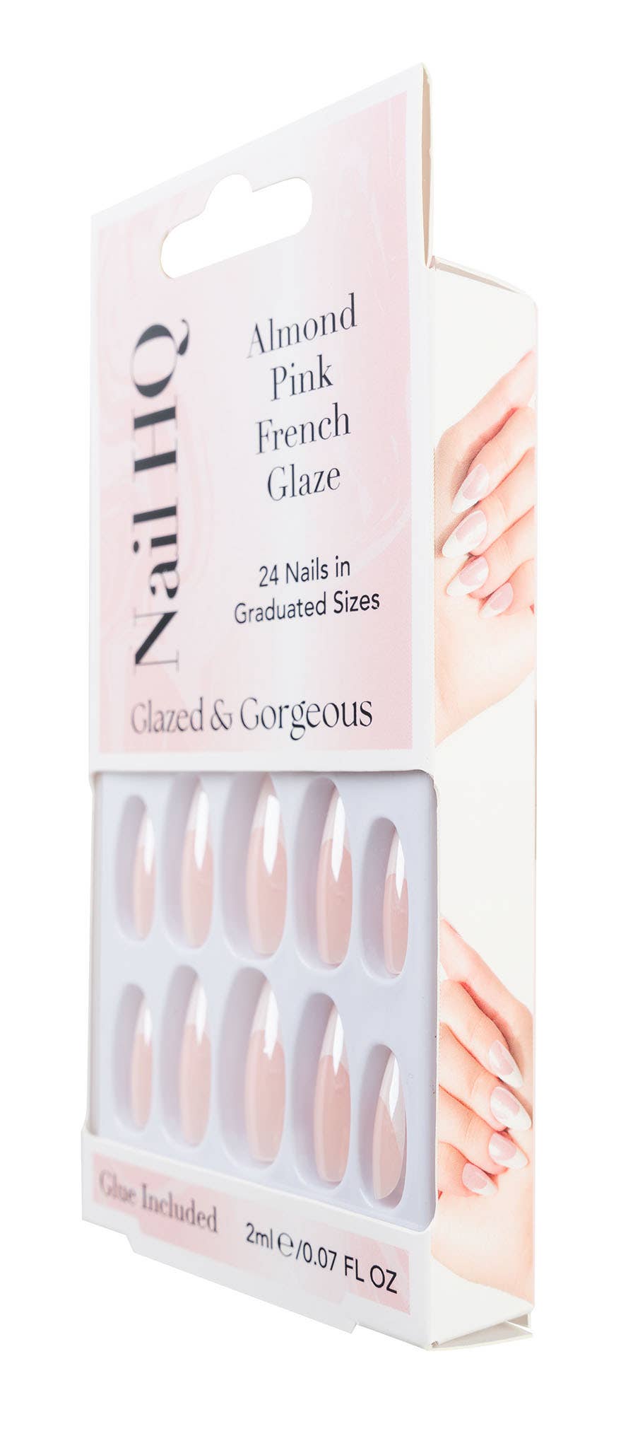 Soinvogue – wholesale Press-on/fake nails – Nail HQ Almond Pink French Glaze Nails (24 Pieces)1