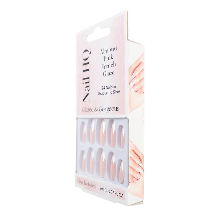 Soinvogue – wholesale Lösnaglar – Nail HQ Mandelrosa Fransk Glansnaglar (24 stycken)1