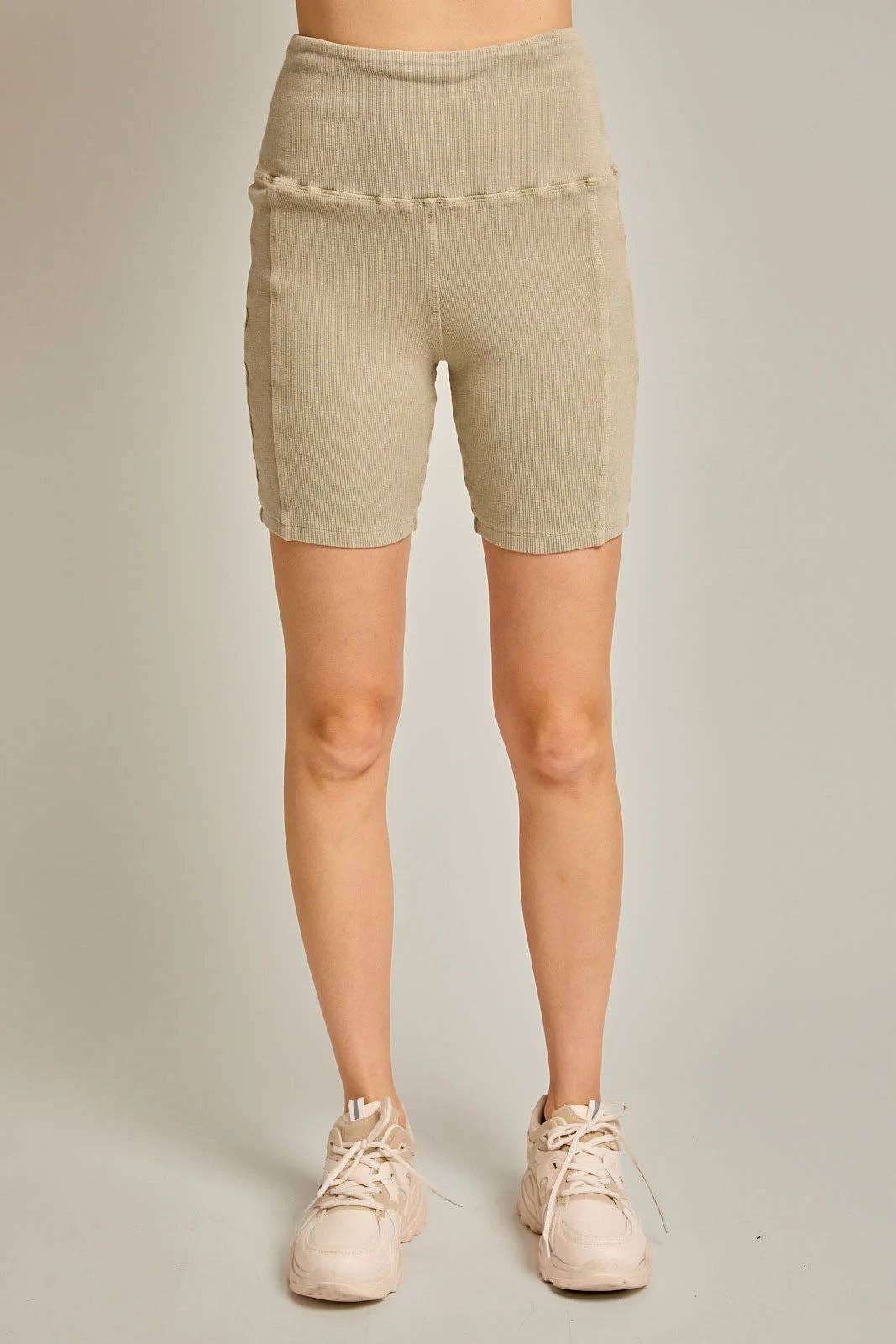 Tasha Apparel Wholesale - Wholesale Athletic Shorts - Women's - Mineral Wash Ribbed Tummy Control Biker Shorts12