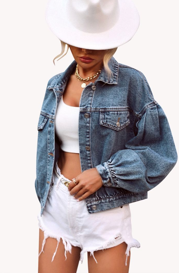 Miss Sparkling - Wholesale Denim Jacket - Women's - Oversized denim jacket0