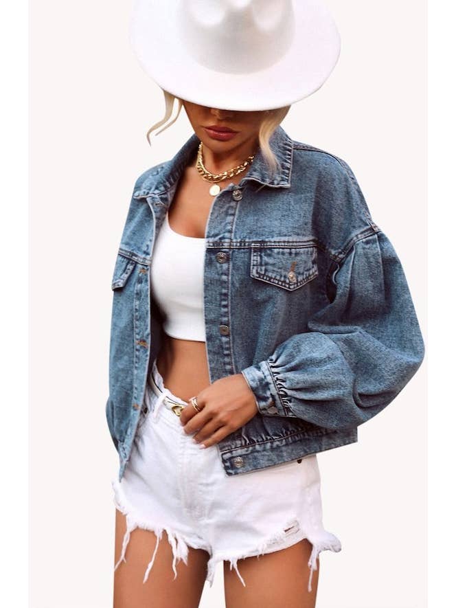 Miss Sparkling - Wholesale Denim Jacket - Women's - Oversized denim jacket