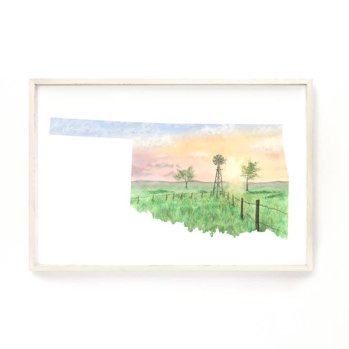 Imprimé État de l'Oklahoma pour la vente par Emilie Taylor