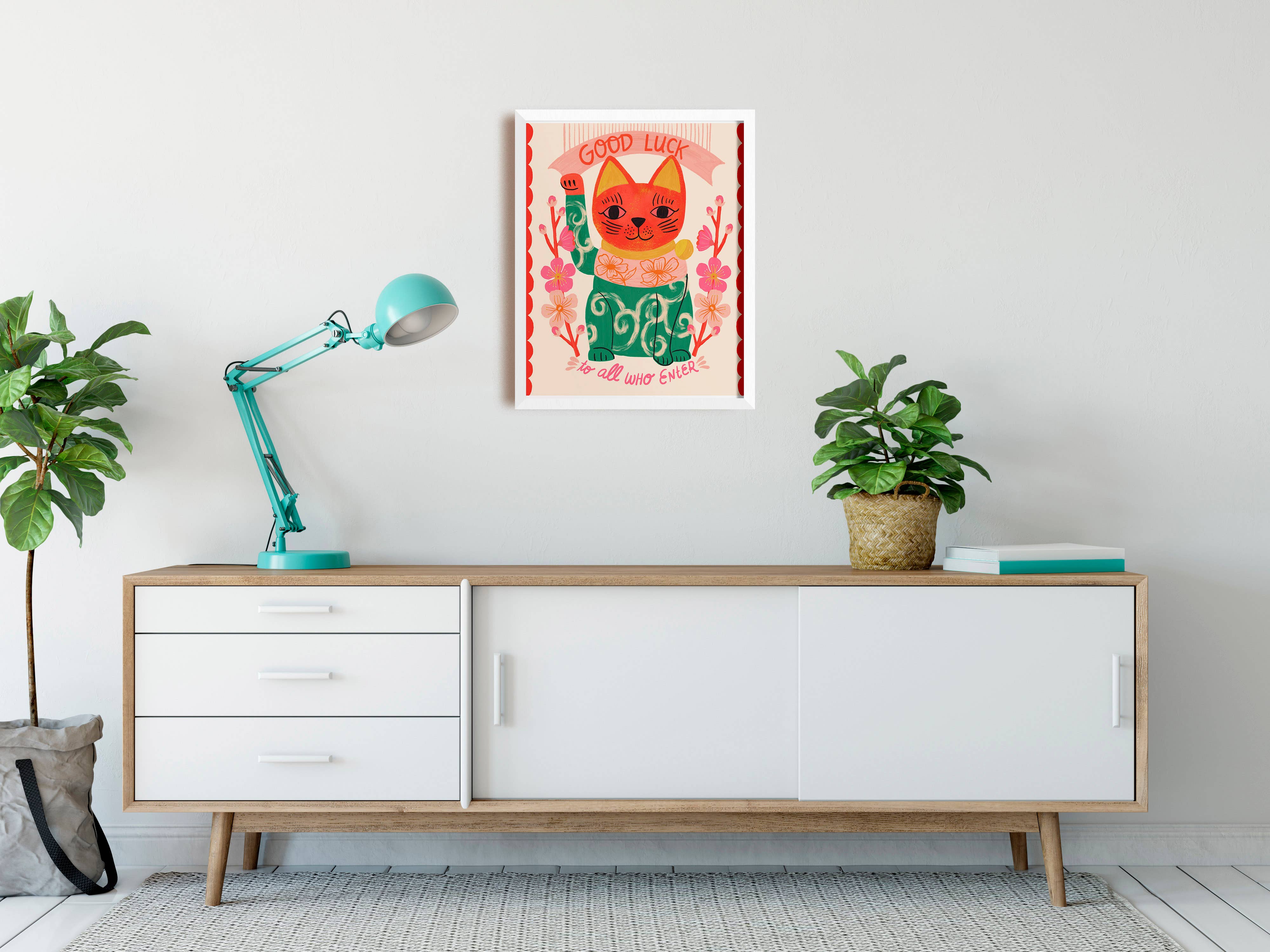 Dream Folk Studio - Wholesale Art Print - Lucky Cat Art Print - Maneki Neko - Japanese Cat1