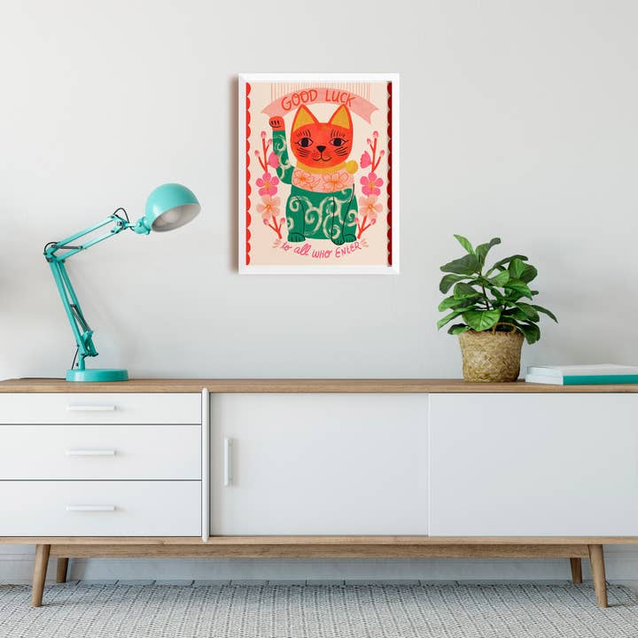 Dream Folk Studio - Wholesale Art Print - Lucky Cat Art Print - Maneki Neko - Japanese Cat1