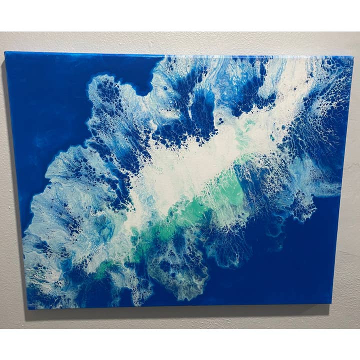 Peinture abstraite, Abstraction bleue, Toile, 16x20 pouces pour la vente par Art By Nataliia