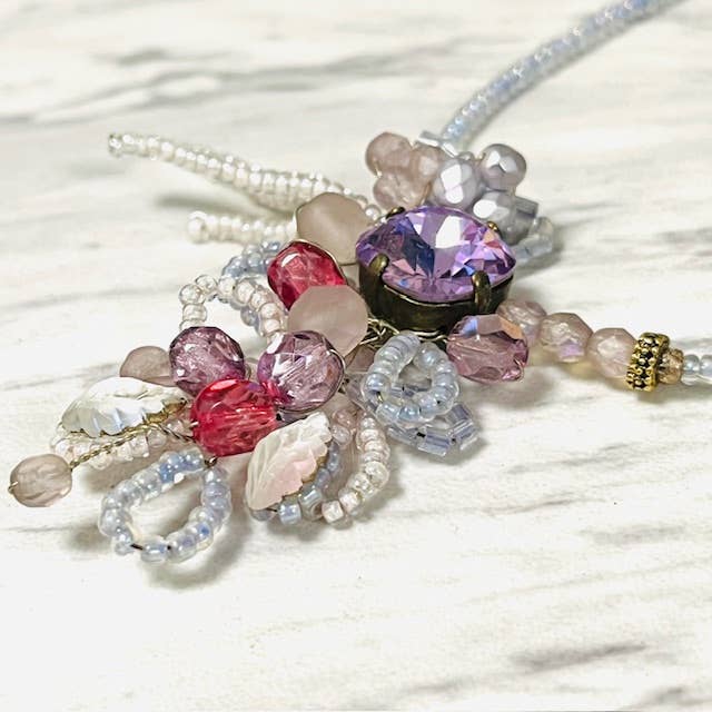 Anita K By Blushing Pink – Großhandel Kette mit Anhänger/Charm – Tschechische Perlen-Drahtanhänger-Halskette2