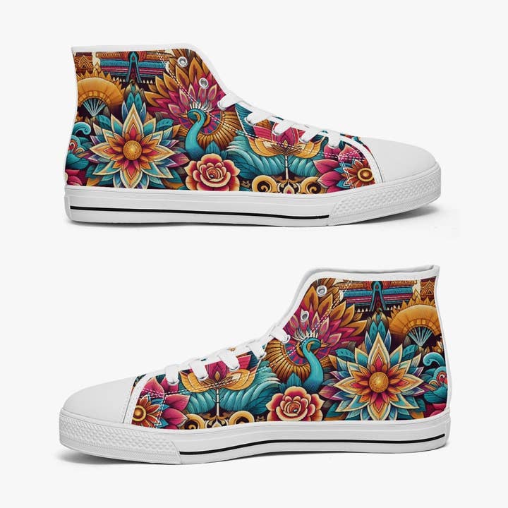 Myanmar Fabric #2.0 High-top Canvas Shoes for wholesale by Oh Pote