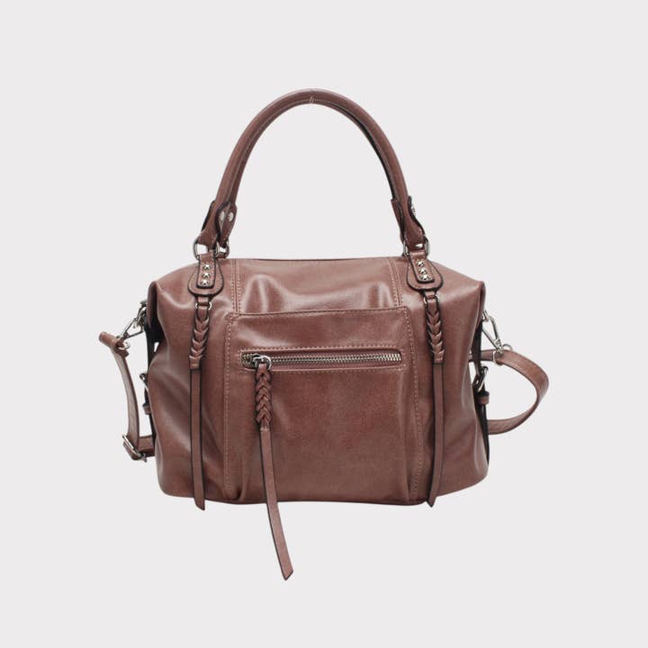 BESTINI - Wholesale Top Handle Bag - Women's - Small vintage bowling bag with multiple zips