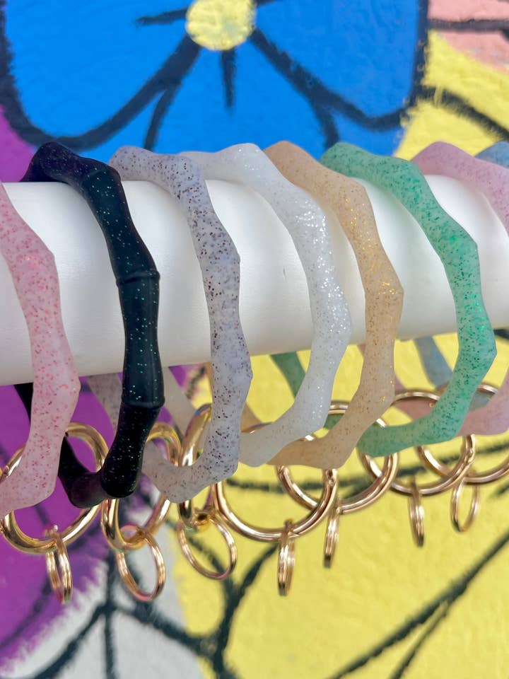 Silikon glitter nyckelring för wholesale av Briano Wholesale