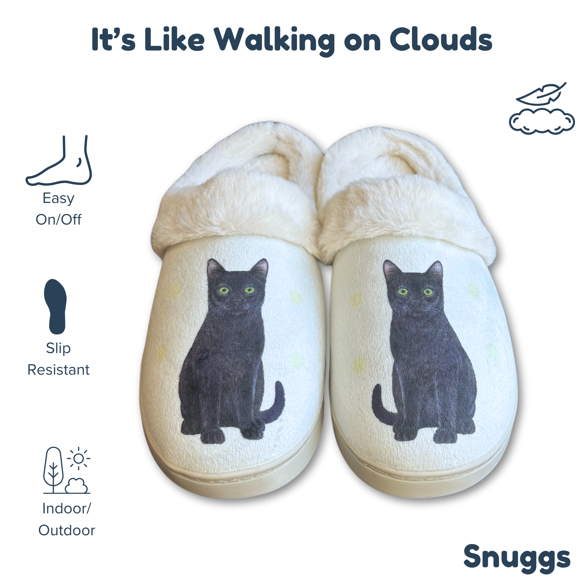 E&S Pets – wholesale Slippers – Unisex – Black Cat Snuggs Slipper - Comfy - Pet lovers3