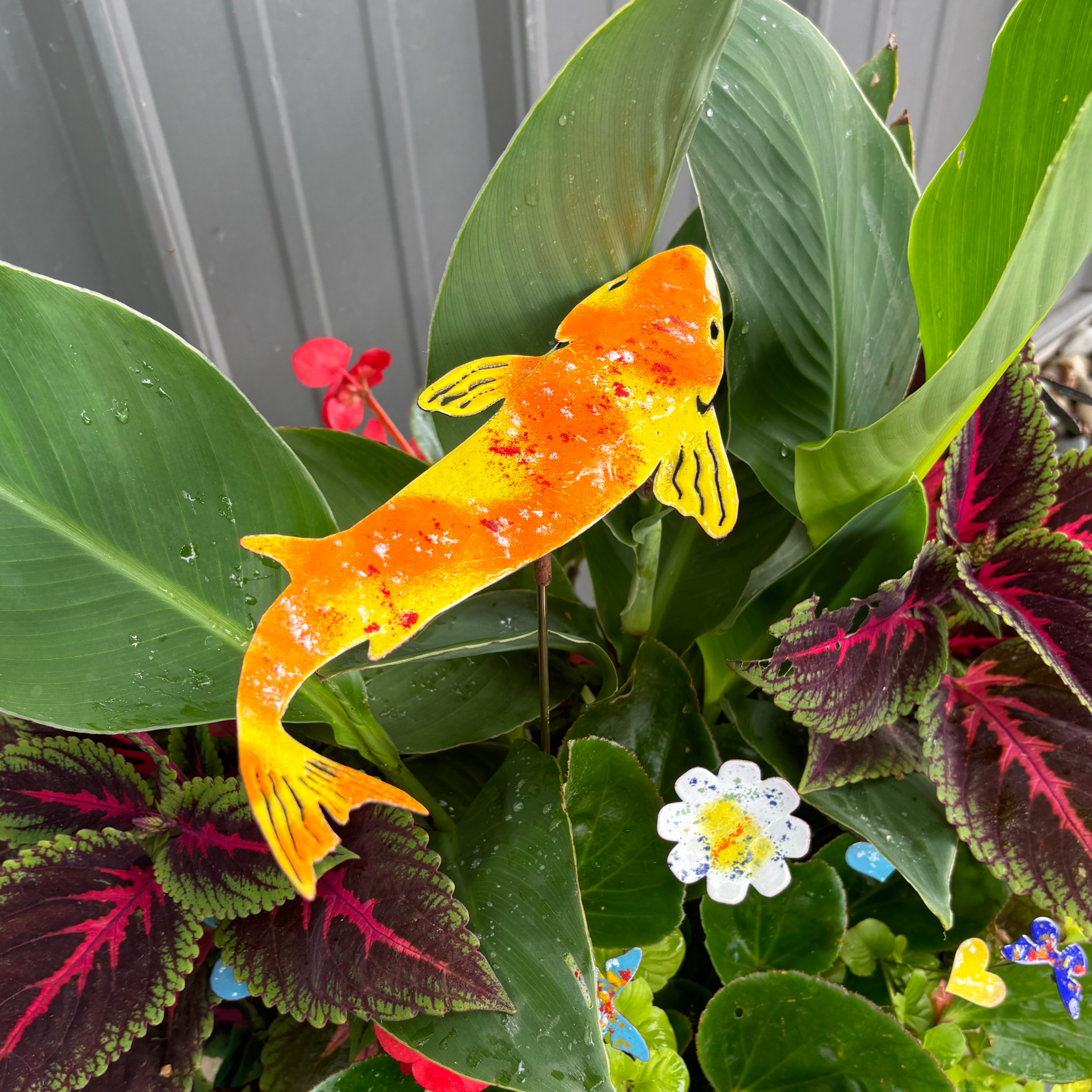Clever Goods by Annabelle Noel Designs - Wholesale Garden/lawn stake - Enamel Koi- choose your color1