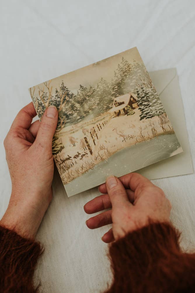 Nicolet Boon - Wholesale Christmas Card - 6 Folded Square Cards + Envelopes "Spread the Joy"3