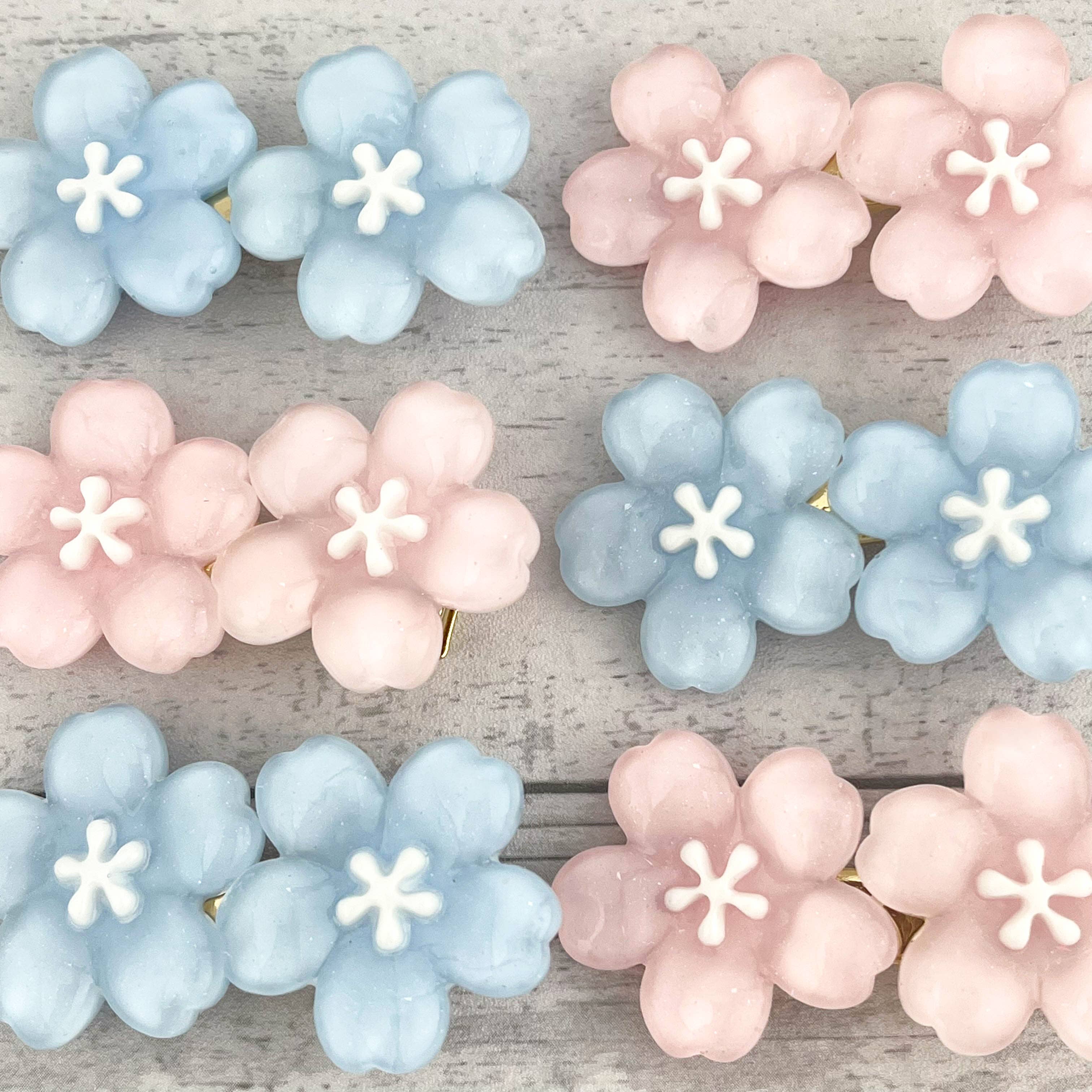 SoapElenGlen – wholesale Hair clip – Child – Cherry Blossom Duckbill Clip, Flower Hair Clip3