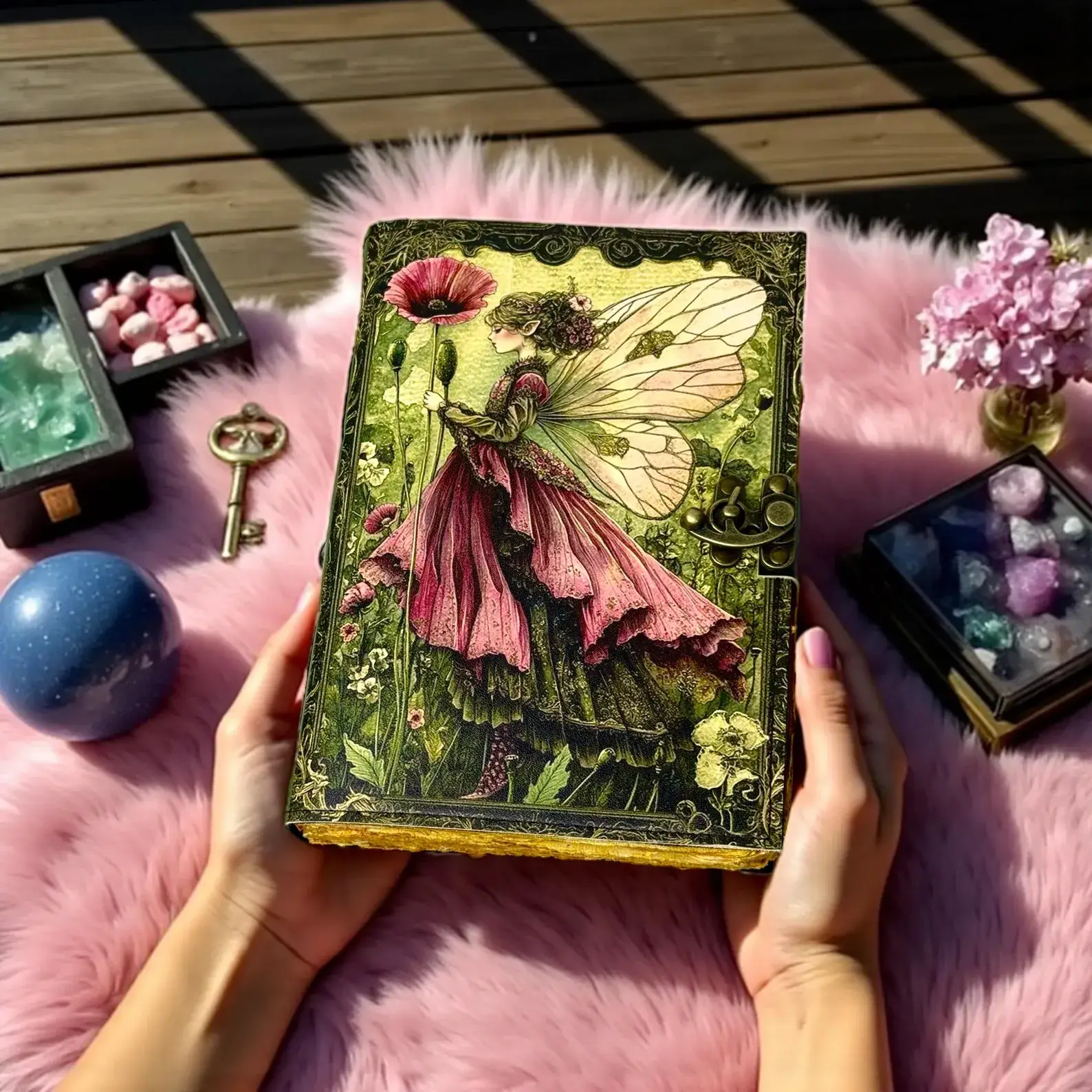 MNM HANDICRAFTS - Vente Journal intime - Journal en cuir de fée – Grimoire fait main Livre des ombres4