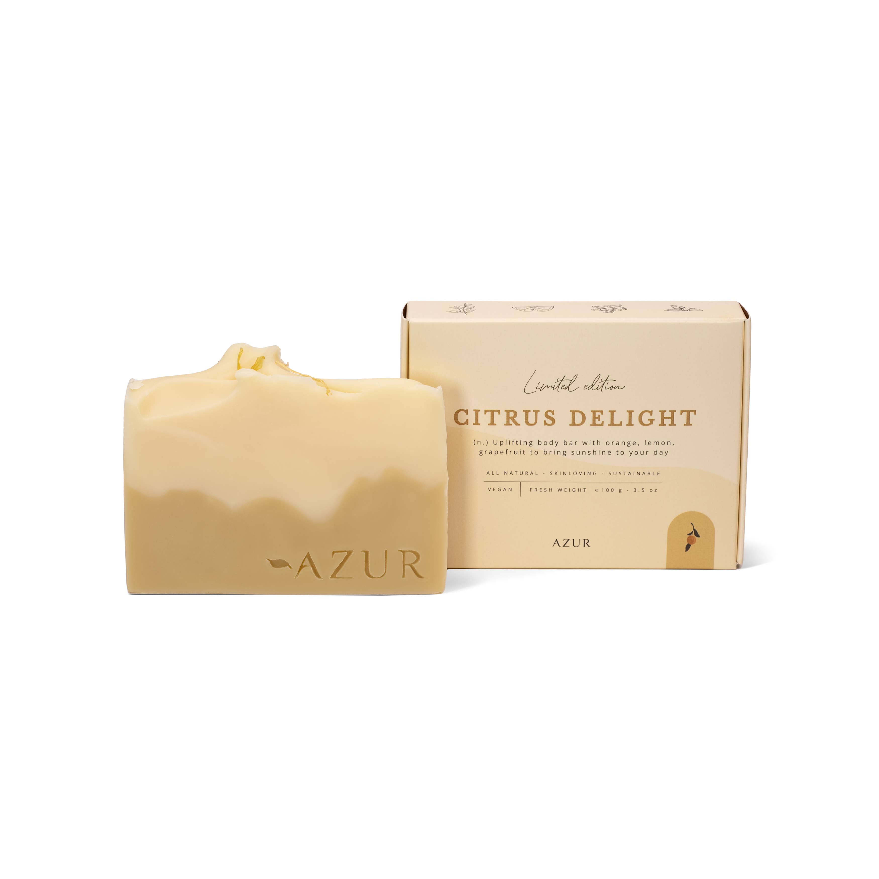 Azur Natural Bodycare BV - Wholesale Bar Soap - NEW: CITRUS DELIGHT – Limited Edition Spring Body Bar0