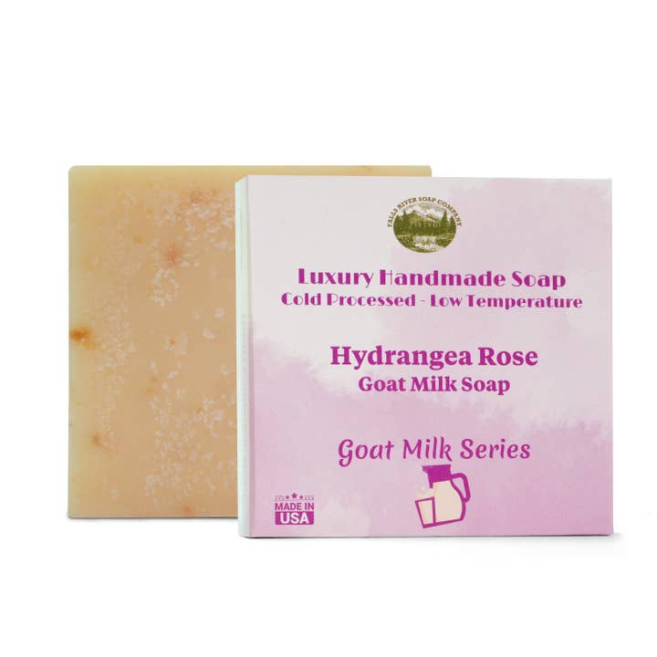 Hortensia Roos 5 Oz Geitenmelk Zeep Bar - Essentiële Olie Natuurlijke Zepen - Geweldig als Jubileum Huwelijkscadeaus - Falls River Soap Company voor wholesale door Falls River Soap Company