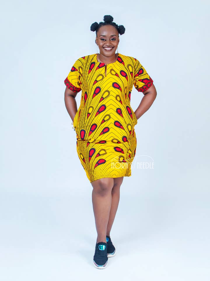 Ankara Shift Dress/ African Print Iyayi Dress for wholesale by Nora's Needle