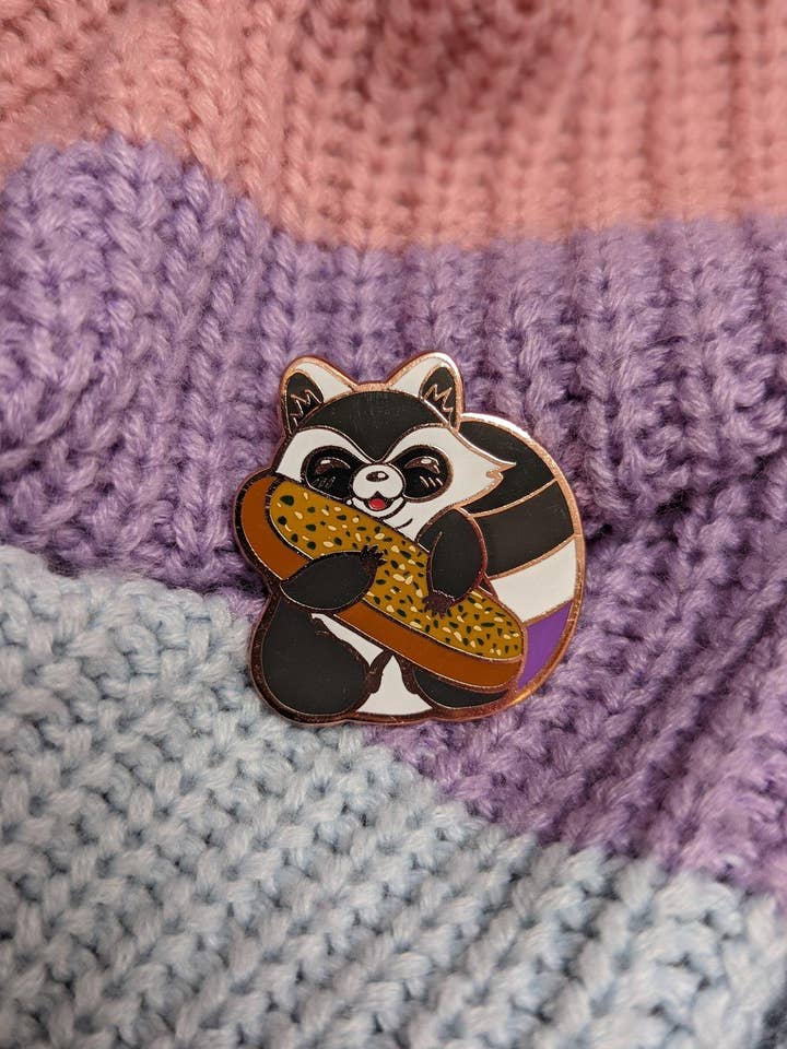 Asexual Raccoon Enamel Pin for wholesale by Killing Her Softly