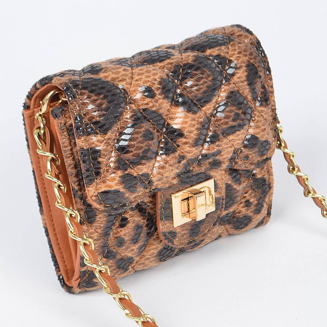 Leopard Quilted Leo Cross Body Small Wallet for wholesale on Faire3