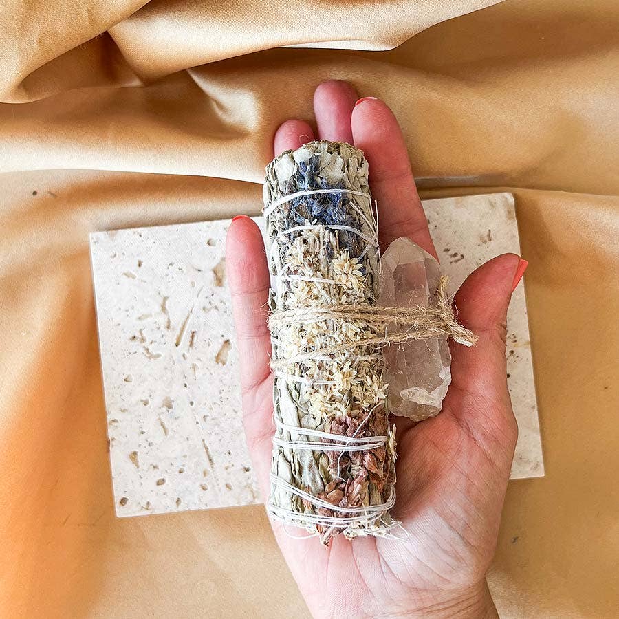 Surya Cristais - Venta al por mayor Salvia - Kit Antorcha de Salvia, Lavanda y Punta de Cuarzo1