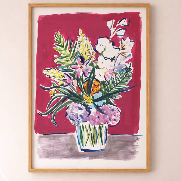 Stampa artistica botanica di fiori in vaso d'alta estate | Floreale estivo per la vendita all'ingrosso da parte di Peggy & Kate