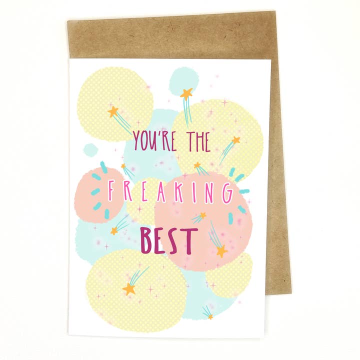 The Freaking Best// Funny Love & Friendship Greeting Card for wholesale by Awkward Affections