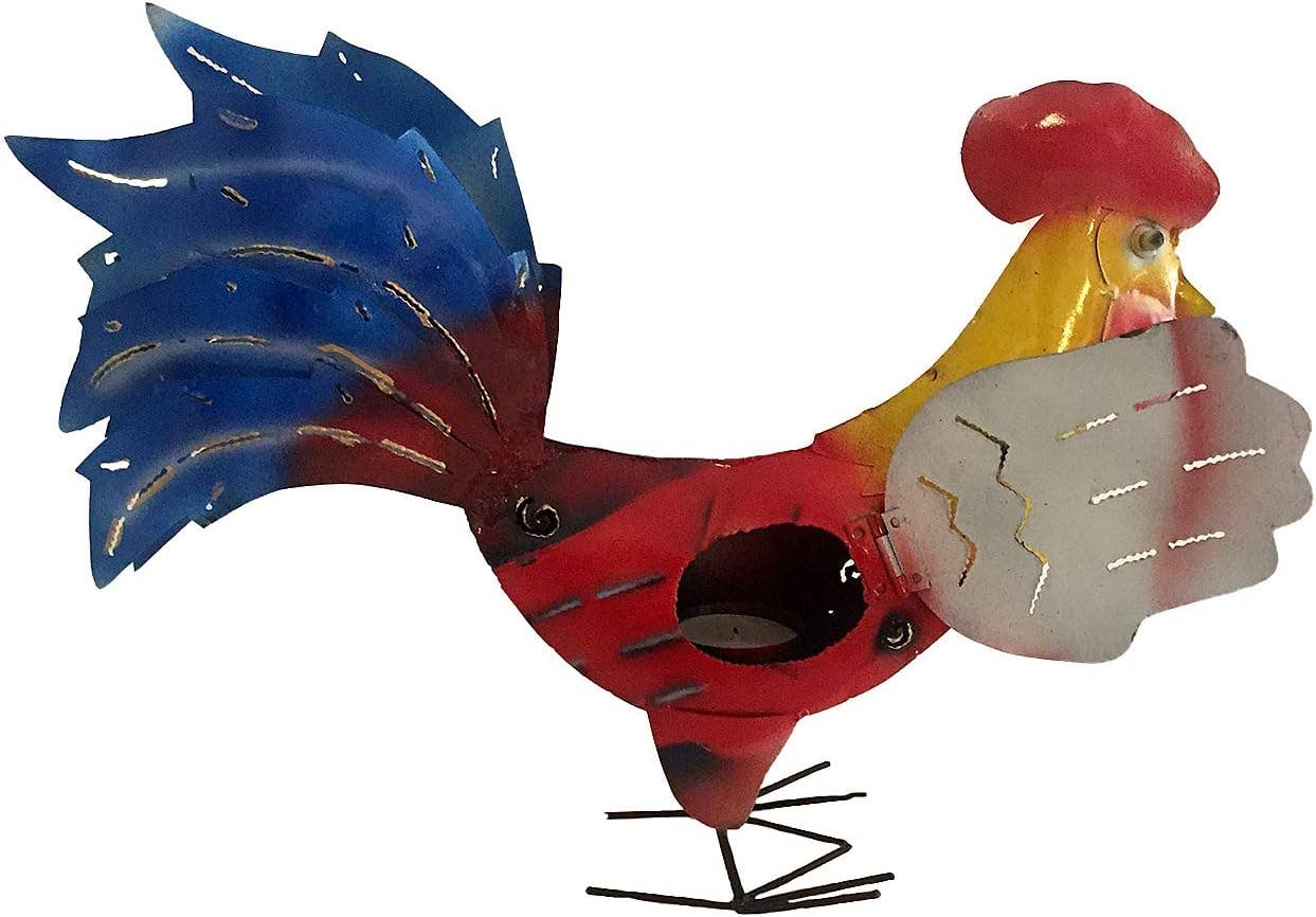 OMA - Eclectic Home - Wholesale Decorative Figurine - Metal Rooster Statue Candle Holder Country Kitchen Home3