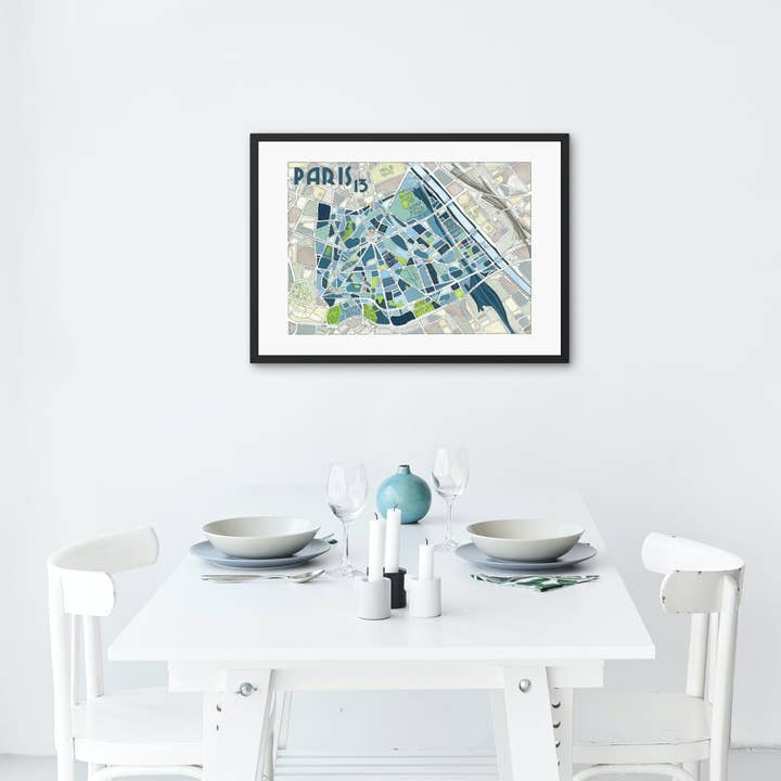 PARIS, 13th arrondissement poster - Design City Maps for wholesale by EmYLo