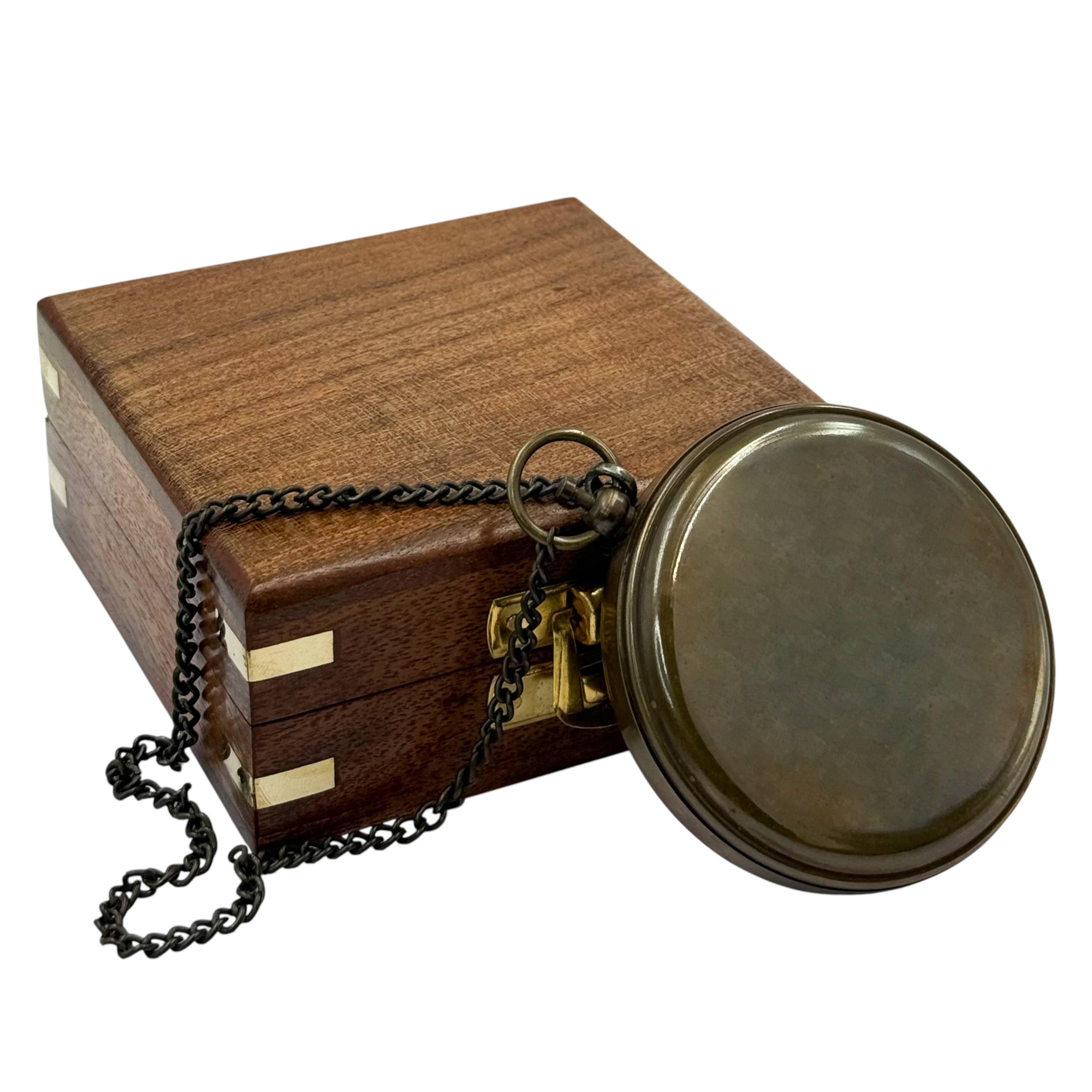 Dollond & Co. - Wholesale Navigational Compass - Personalized 3-inches Gunmetal Sundial Compass with Wood Box5