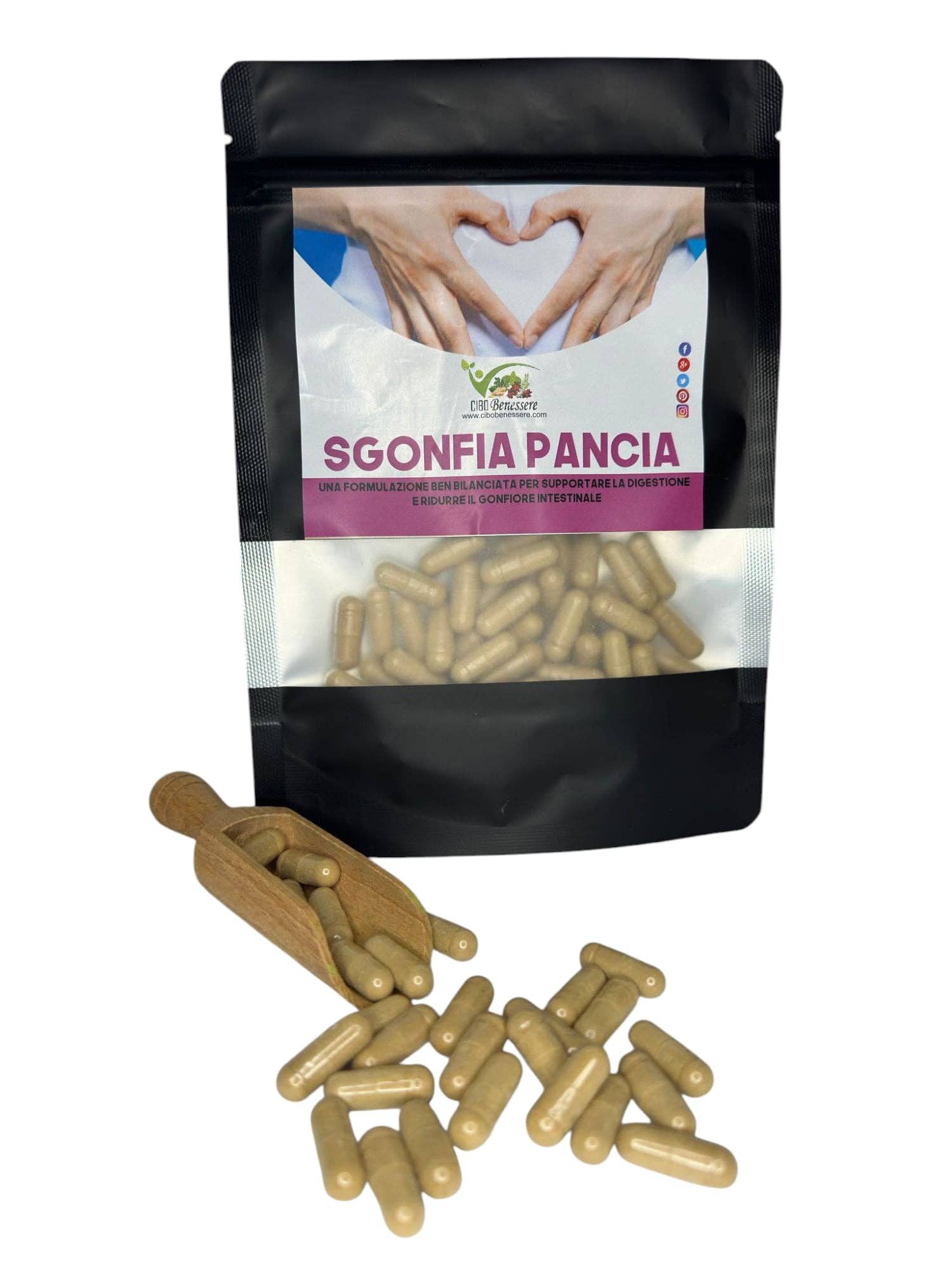 Cibobenessere – Engroshandel Kosttilskud og vitaminer – Økologisk Oppustet Mave - Økologiske Vegetabilske Kapsler1